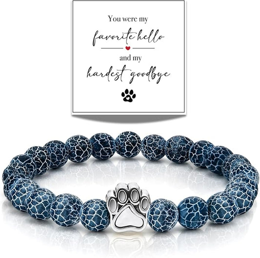 LINGYUAN Pet Memorial Gifts for Dogs Cats, Pet Memorial Bracelet, Remembrance Pet Loss Sympathy Gift for Cat Dog Lovers, Bereavement Gifts for Loss of Pet