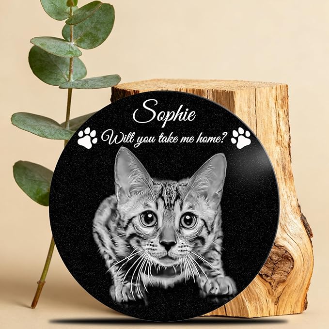 ADFSTONE Pet Memorial Stones Personalized Dog Remembrance Gifts, Customized Cat Picture Grieving Plaque, DIY Gravestone, Custom Sympathy Photo Gift, Animal Grave Markers