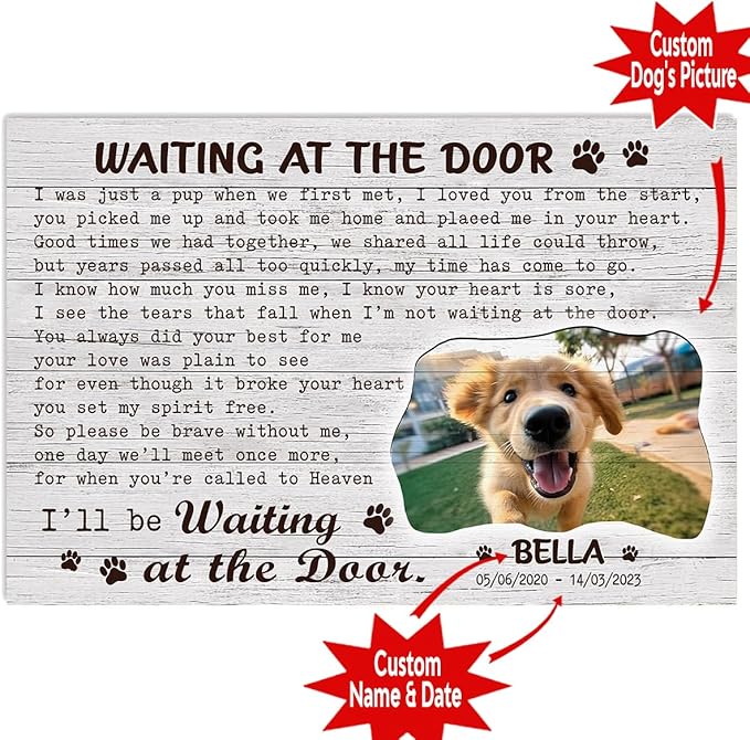 P80713 Funny Dog Memorial Poster Gifts with Personalized Sayings for Dog Lovers - Wall Art Decor, Custom Landscapes