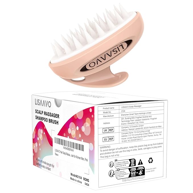 Pet Grooming Brush for Long & Short Hair Dogs Cats,Multi-purpose silicone massage & bath brush for pets,promotes shiny coats,Pink