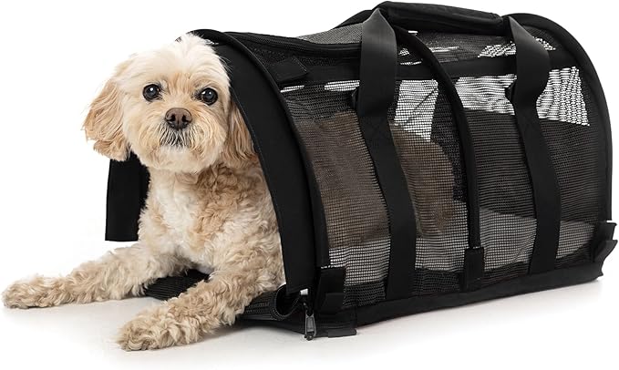SturdiBag All Mesh Pet Carrier – Ventilated Design, Flexible and Compact for Travel | Large, Black