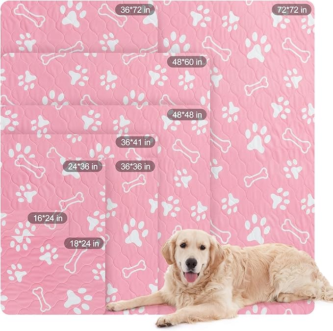 BEAUTYZOO 6 Pack Washable Pee Pads for Dogs, Reusable Puppy Pads for Potty Training, Waterproof Super Absorbent Whelping Pads Mats Non Slip Against Urine for Small Medium Dogs Cats, 16" x 24"