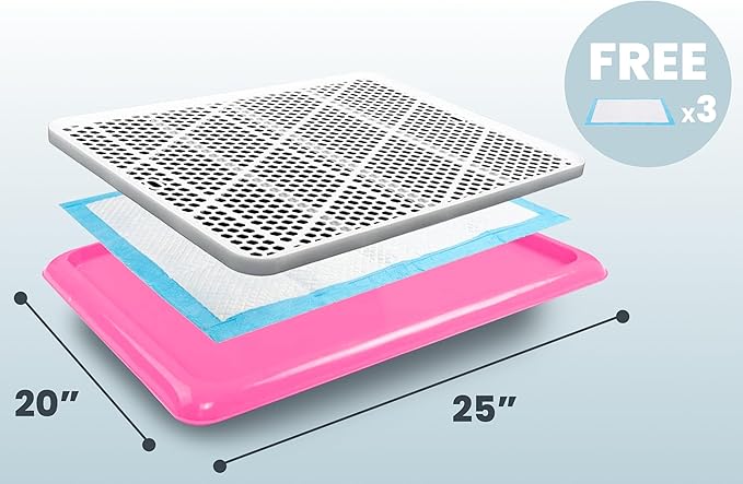 Pet Awesome Dog Potty Tray/Puppy Pee Pad Holder 25”x20” Indoor Wee Training for Small and Medium Dogs