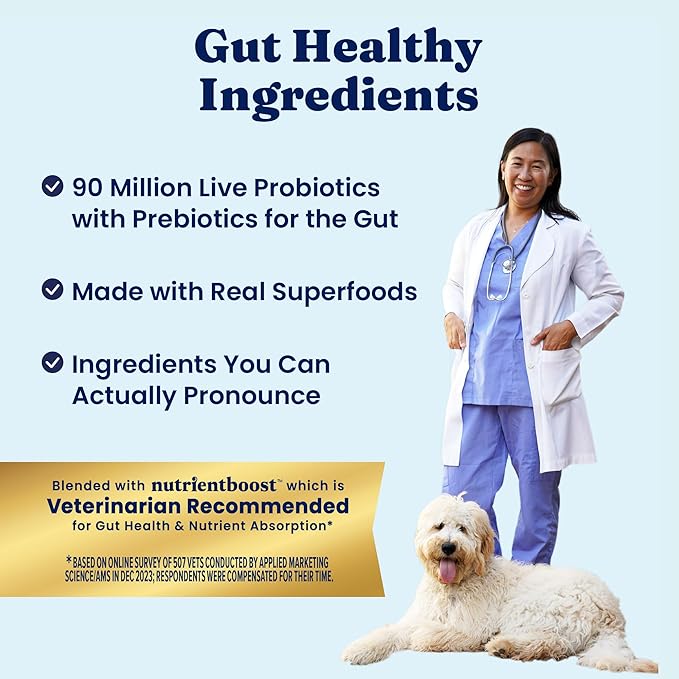 Solid Gold Dry Dog Food for Sensitive Stomachs - Grain Free & Gluten Free w/Venison, Pumpkin & Probiotics for Gut Health & Digestion - Sensitive Stomach Dog Food for All Ages - Nutrientboost – 22LB