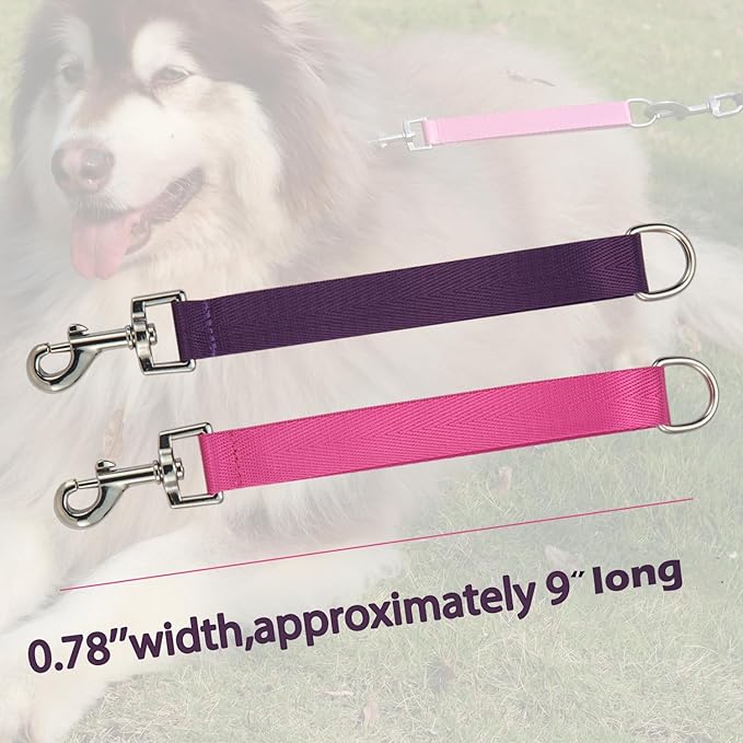 Traffic Dog Leash Dogs Training Leash Short Pet Lead Pets Traffic Grab Handle Dog Grab Tab Training Tab Handle Nylon Short Dog Lead (Rosered & Purple)