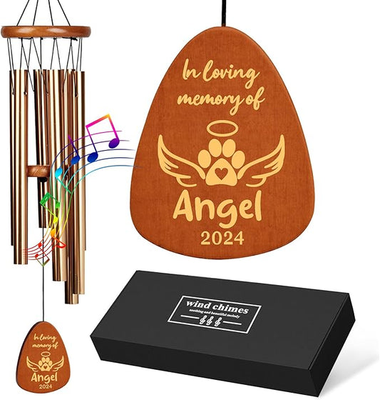 Personalized Dog Memorial Gifts for Loss of Dog, 25.5'' Pet Memorial Gifts for Dogs, Pet Memorial Wind Chimes, Loss of Dogs Sympathy Gift, Pet Passing Away Gift for Loss Loved One(Design 3)