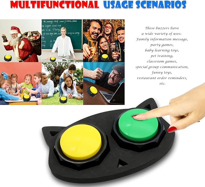 Recordable Button, Dog Training Buttons for Communication, Game Buzzers, Talking Button, Upgraded Version 30 Second Custom Recordable, Easy Button, Material Safety