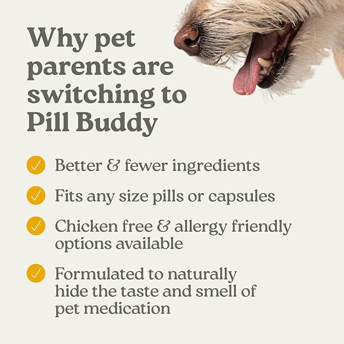 Earthly Pill Buddy Naturals - Duck (Chicken-Free) Pill Hiding Treats for Dogs - Pill Pocket for Any Size Medication - 90 Servings