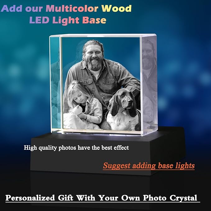 3D Crystal Photo,Pet Memorial Gifts for Dogs,Cats,Animal Customized Gift,Personalized Dog Memorial Gift, Customized Pet Gifts,Personalized Photo Gifts