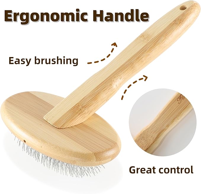 Dog Slicker Brush for Shedding Medium or Long Haired Pets Grooming Brush for Large Dogs to Remove Loose Hair Tangles and Knots L