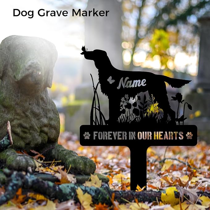 Custom Irish Setter Red Setter Dog Memorial Stake, Personalized Dog Grave Marker, Metal Pet Tombstone, Outdoor Sympathy Sign for Garden Yard Decor, Pet Loss Gift