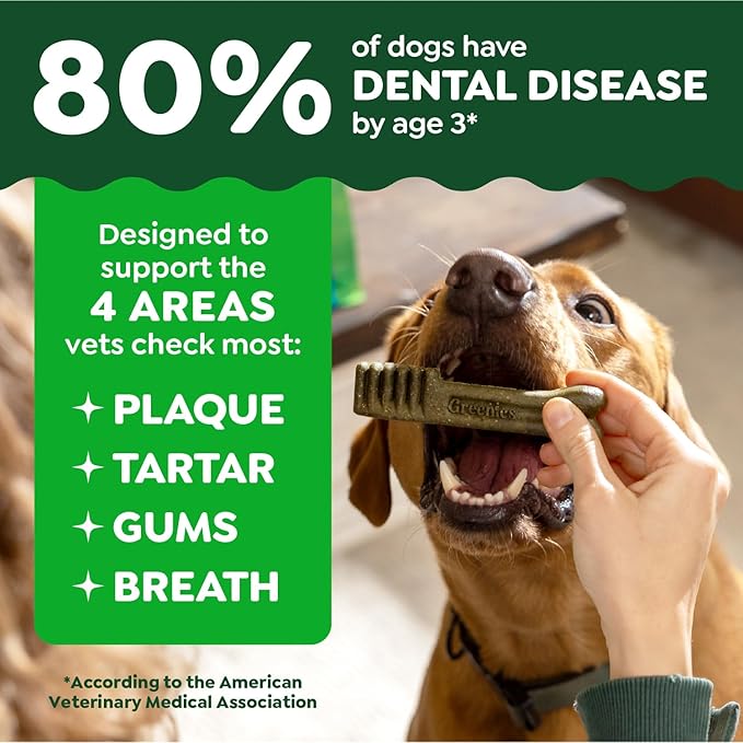 Greenies Dog Treats,Veterinarian-Recommended Natural Dental Dog Treats,Large Size,Sweet Potato Flavor,36 oz,24 Count (Pack of 2)
