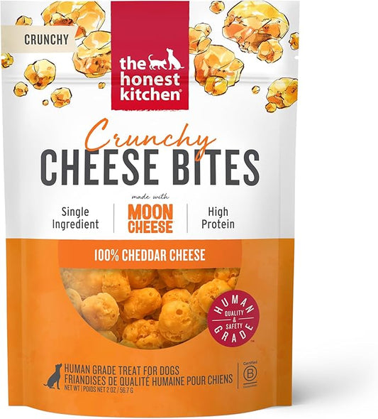 The Honest Kitchen Human Grade Dog Treats Cheese Bites: Cheddar Recipe, 2 oz Pouch