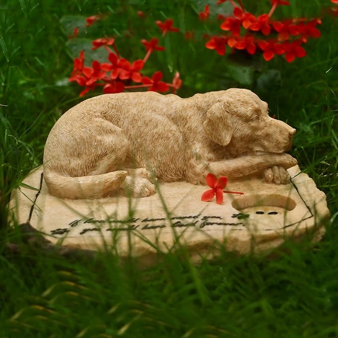 Personalized Dog Memorial Stone,Custom Engraved Pet Headstone for Dogs,Dog Memorial Gifts Loss Gifts Outdoors,Dog Memorial Garden Statues,Dog Figurine