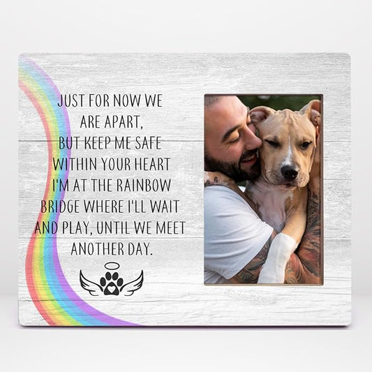Orchroma Rainbow Bridge Dog Memorial Gifts Picture Frame,Loss of Dog Sympathy Gift,4x6 Photo Frame