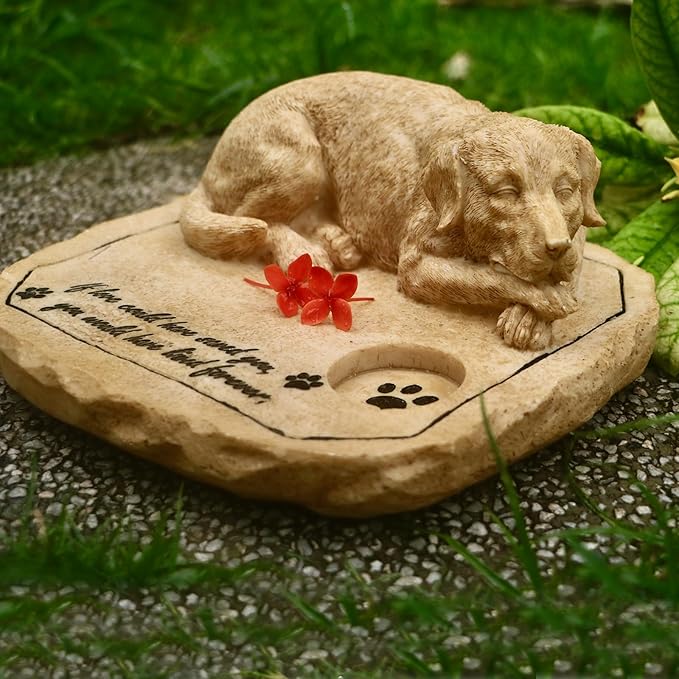 Personalized Dog Memorial Stone,Custom Engraved Pet Headstone for Dogs,Dog Memorial Gifts Loss Gifts Outdoors,Dog Memorial Garden Statues,Dog Figurine
