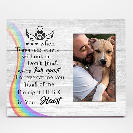 Orchroma Rainbow Bridge Dog Memorial Gifts 4x6 Picture Frame, 8x10 in Wooden Frame with Easel Back, Perfect for Home Decor & Gifting