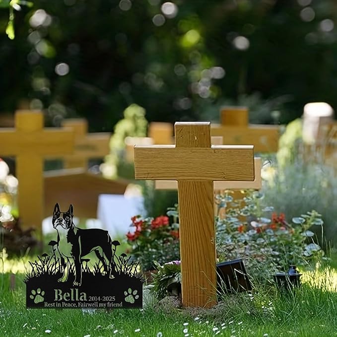 Custom Dog Grave Markers Outdoor, Personalized Pet Grave Marker Stake Dog Memorial, Outdoor Weatherproof Pet Cemetery Sign, Personalized Dog Memorial Gifts for Loss of Dog