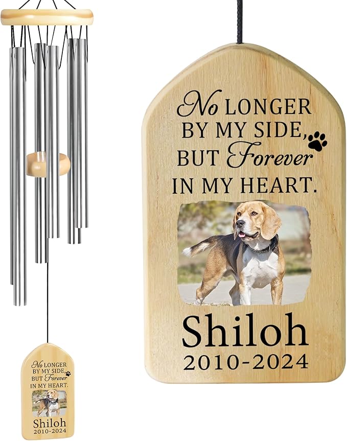 Pet Memorial Wind Chime, Pet Loss Gifts, Pet Memorial Gifts for Dogs, Dog Memorial Gifts for Loss of Dog, Loss of Dog Sympathy Gift, Dog Remembrance Gift, in Memory of Dog Cat - Forever in Heart