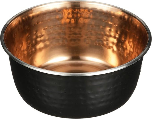 Neater Pet Brands Hammered Decorative Designer Bowls - Luxury Style Premium Dog and Cat Dishes (Medium, Black Copper)