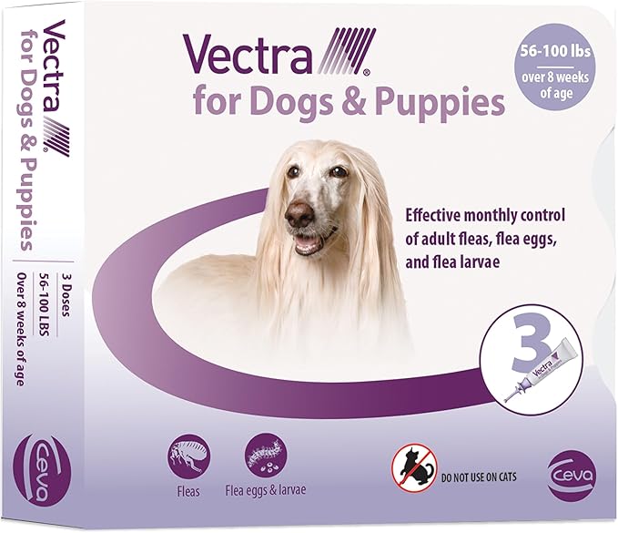Vectra® for Dogs & Puppies Flea Treatment & Prevention for Large Dogs (56-100 lbs.) 3-Month Supply