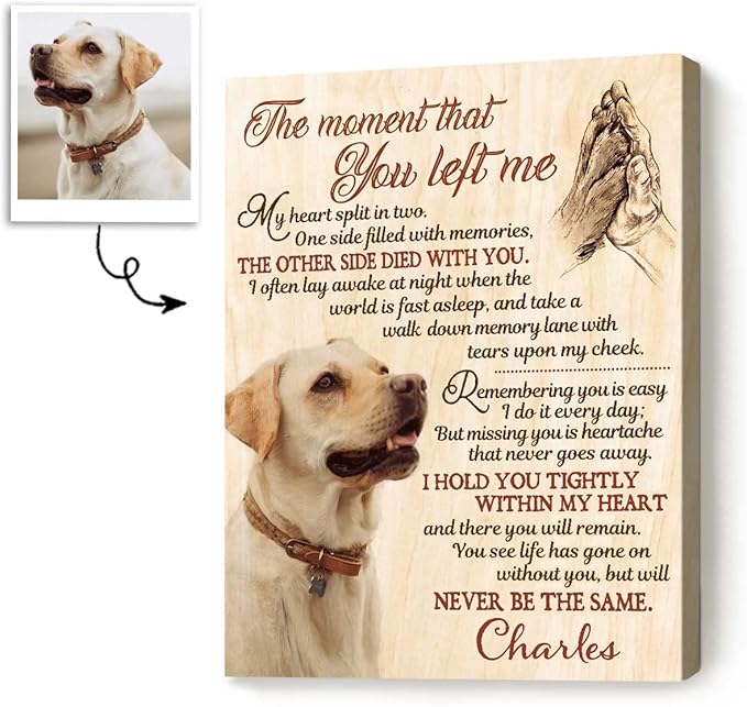 Benicee Shop Wall Art, Personalized Dog Memorial Art Print, 8x10 Inches, Handmade Pet Bereavement Gift
