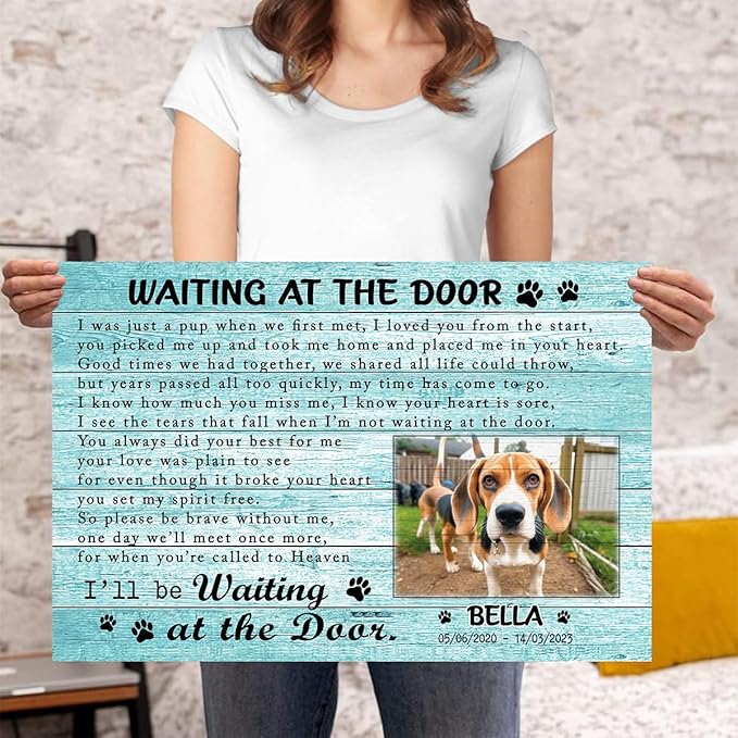 P80714 Funny Dog Memorial Poster Gifts - Personalized Wall Art Decor, Custom Landscapes