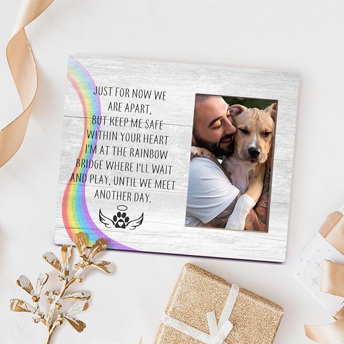 Orchroma Rainbow Bridge Dog Memorial Gifts Picture Frame,Loss of Dog Sympathy Gift,4x6 Photo Frame