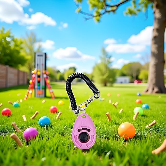 1pc Pink Clicker Easy to Use with Button Dog Training Accessories Strong and Long-Lasting,Training and Behavior Aids