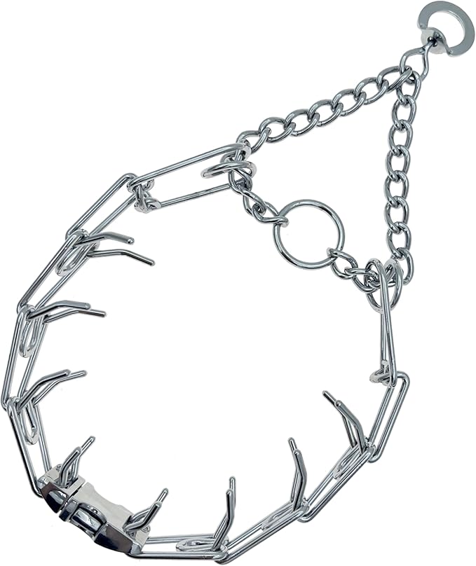 Adjustable Dog Ｎo Pull Ｃollar for Small Medium Large Dogs (Silver, M)