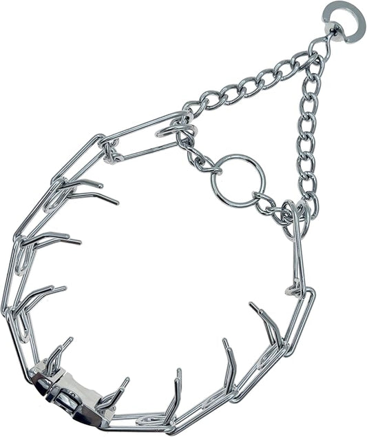 Adjustable Dog Ｎo Pull Ｃollar for Small Medium Large Dogs (Silver, M)