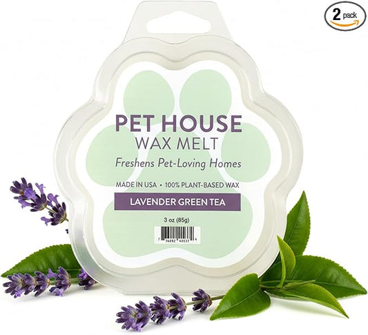 Pet House Lavender Green Tea Spring Scented Wax Melts - Long-Lasting Plant Based Soy Wax Melts Pet Friendly Pack of 2