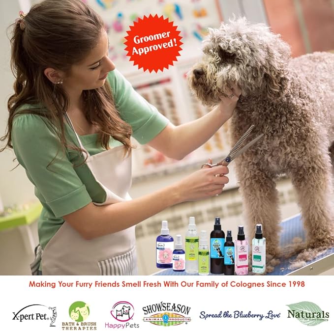 Showseason Bath & Brush Therapies® Lavender Kiss Pet Cologne 12.5 oz For Dogs | Long-Lasting Odor Eliminator | Paraben-Free | Biodegradable and Non-Toxic | Made in USA