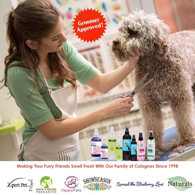 Bath & Brush Therapies ShowSeason Cool Citrus Basil Pet Cologne 12.5 oz For Dogs | Long-Lasting Odor Eliminator | Paraben-Free | Biodegradable and Non-Toxic | Made in The USA