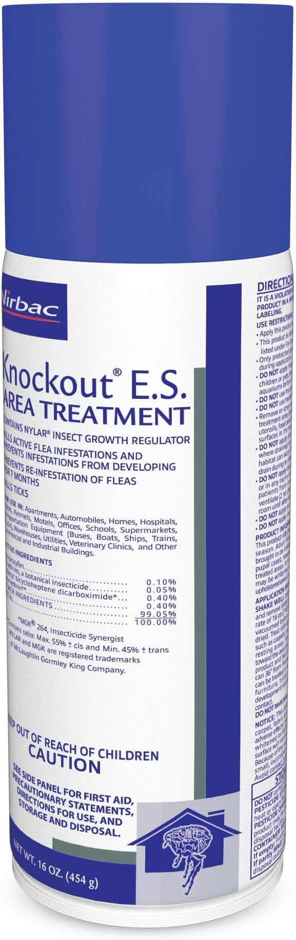 Virbac Knockout E.S. Area Treatment Carpet Spray, 16-Ounce