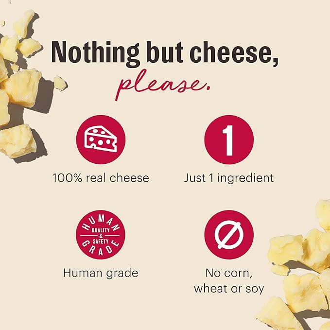 The Honest Kitchen Human Grade Dog Treats Cheese Bites: Gouda Recipe, 2 oz Pouch