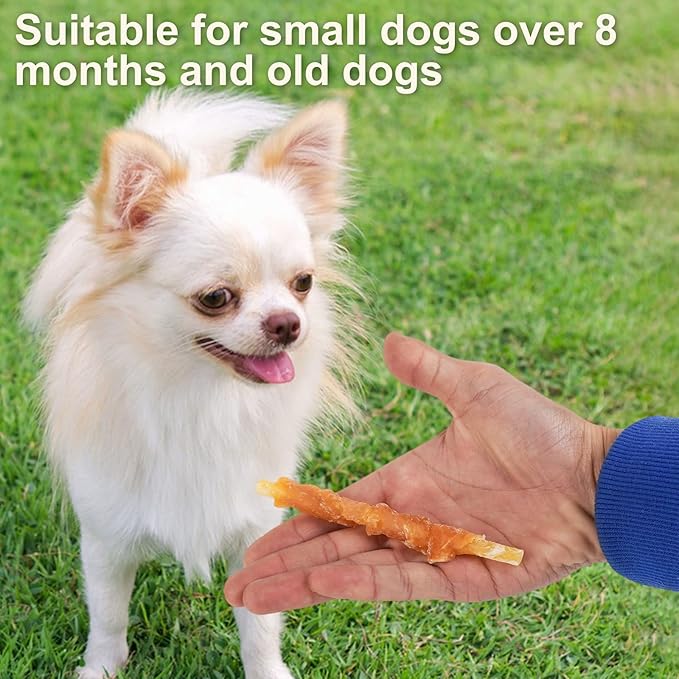 MON2SUN Rawhide Free Dog Treats Chicken Wrapped Cod Sticks for Small Dogs Healthy Training Treats Soft Snacks (14.11 Ounce -Pack of 2)