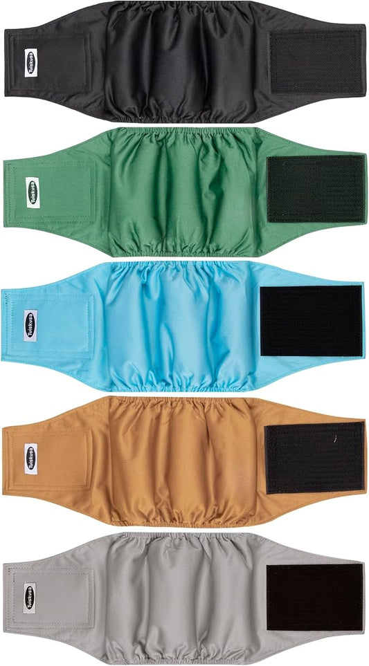 Dog Diapers - High Absorbing Belly Bands for Dogs (Washable, Reusable 5 Pack)
