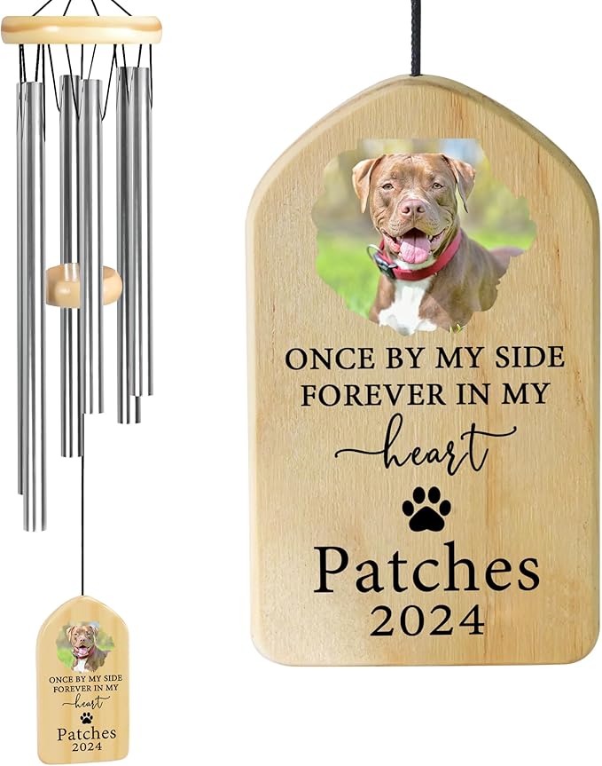 Pet Memorial Wind Chime, Pet Loss Gifts, Pet Memorial Gifts for Dogs, Dog Memorial Gifts for Loss of Dog, Loss of Dog Sympathy Gift, Dog Remembrance Gift, in Memory of Dog Cat - by My Side Forever