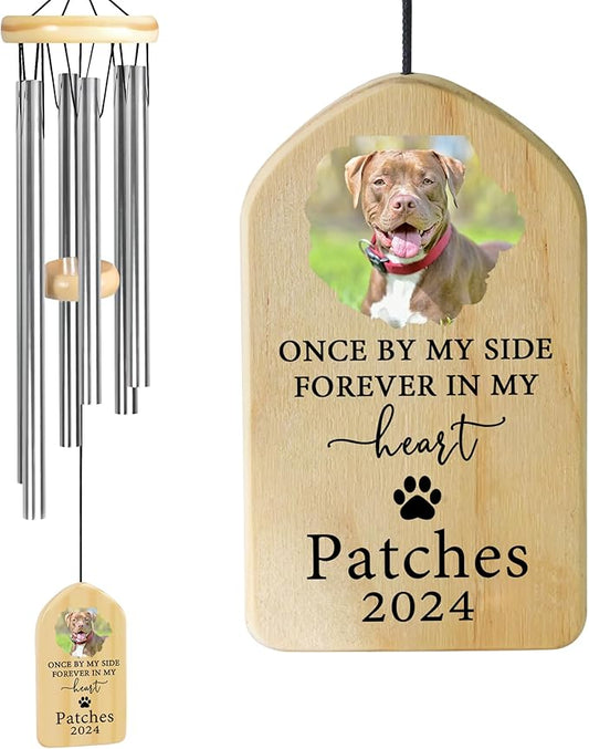 Pet Memorial Wind Chime, Pet Loss Gifts, Pet Memorial Gifts for Dogs, Dog Memorial Gifts for Loss of Dog, Loss of Dog Sympathy Gift, Dog Remembrance Gift, in Memory of Dog Cat - by My Side Forever
