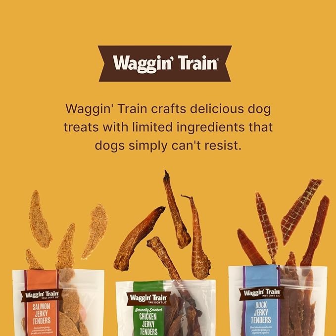 Waggin' Train Smoked Chicken Jerky Tenders for Dogs with Turmeric and Human Grade Bone Broth, Grain and Corn Free, High Protein, Premium Limited Ingredient 100% Real Chicken Dog Treats, 24 oz. Pouch