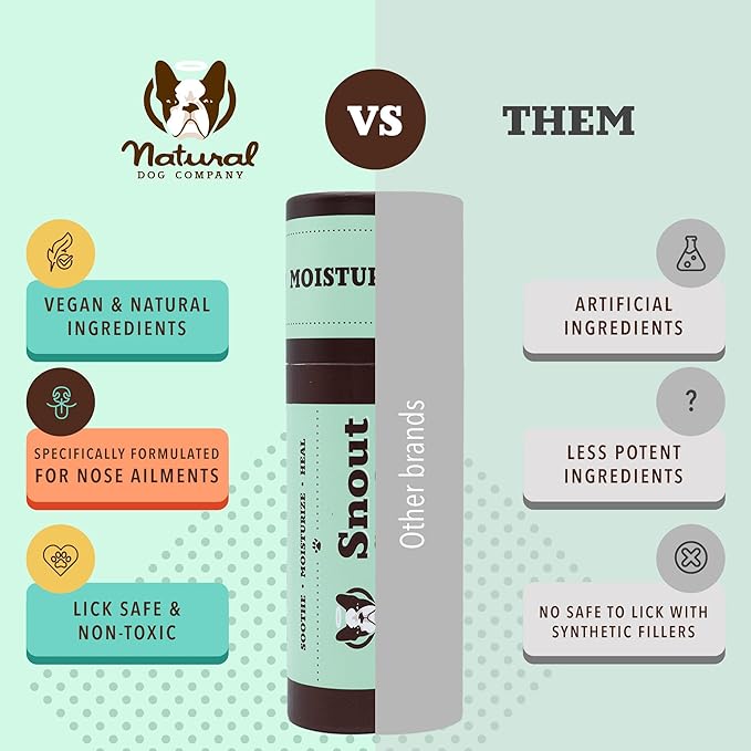 Natural Dog Company Snout Soother Balm – Dog Nose Balm for Dry Cracked Snouts, Moisturizing Winter Nose Care with Coconut Oil & Shea Butter, Lick Safe Dog Snout Balm for All Breeds, 2 oz Stick