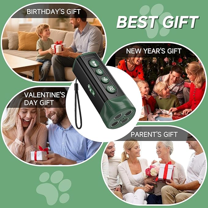 BOKKY 6-in-1 Anti Barking Device for Dogs with 3X Sonic Emitters Convertible Waterproof Dog Bark Deterrent of 4 Heads Up to 32FT Long - Safe for Dogs Training - Indoor & Outdoor