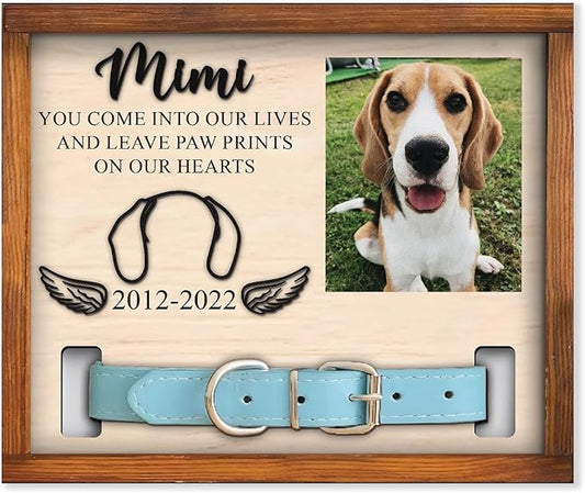 Personalized Dog Memorial Picture Frame, Dog Memorial Gifts For Loss Of Dog, Pet Memorial Gifts, Dog Collar Frame - Upload Image Pet Memorial Frame