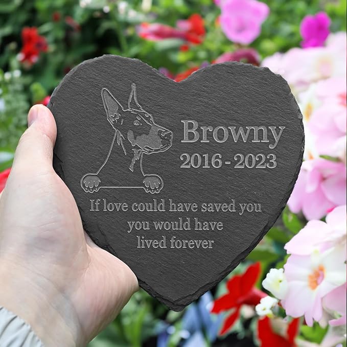 Dobermann Headstone, Dobermann Grave Stone, Dobermann Tombstone, Dobermann Grave Markers, Dobermann Garden Stone