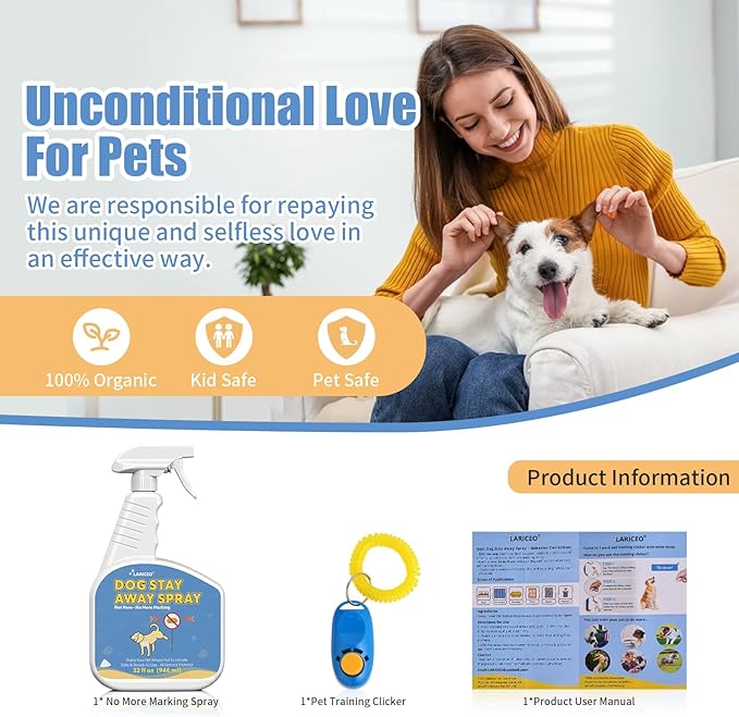 32 Oz Non-Toxic Solution to Keep Dogs from Marking Indoors, Dog-Friendly Spray to Curb Indoor Marking and Maintain a Clean Home
