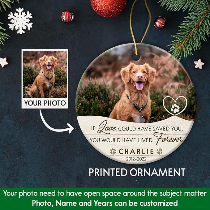Personalized Dog Memorial Ornament, Gifts for Loss, Remembrance Pet, Pet Memorial Gifts, Dog Sympathy Gift, Ceramic Keepsake to Hang on Christmas Tree