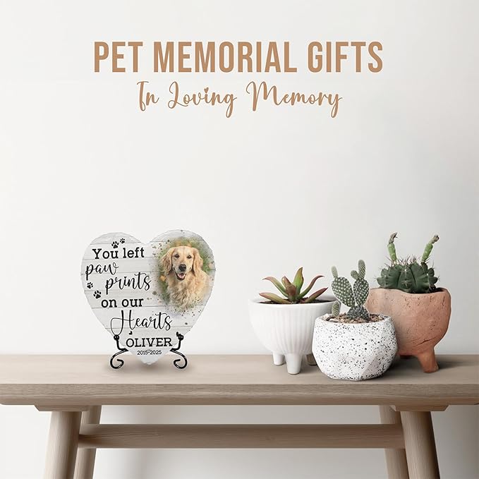 Dog Stone Memorial for Dogs Personalized Pet Memorial Plaque | Customized Sympathy Stones and Plaque for Pets Lovers | Thoughtful Pet Loss Gifts Dog Personalized Condolence Gifts for Dogs