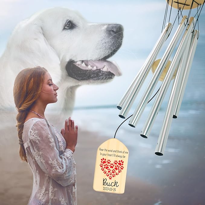 Pet Loss Gifts, Personalized Pet Loss Wind Chimes, Pet Memorial Gifts, Bereavement Remembrance Gifts for Loss of Pet, Loss of Pet Sympathy Gift, in Memory of Pet Gift