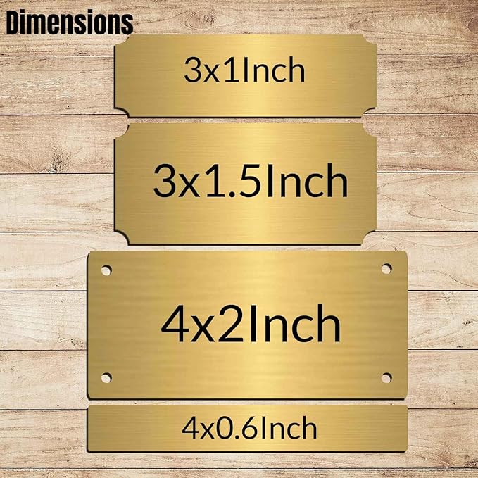 Engraved Pet Memorial Plaques with Photo for Urn, Custom Brass Plaque 3x1/3x1.5/4x2